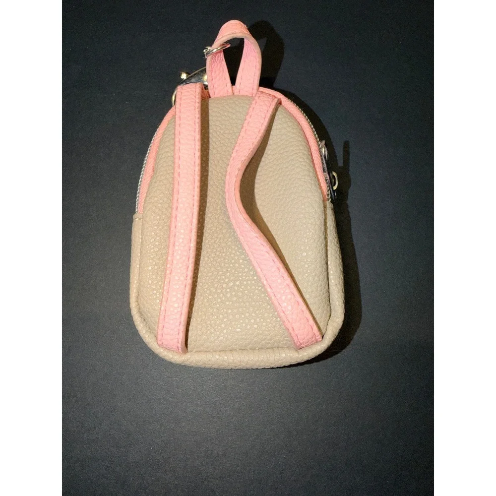 Pusheen the Cat Mini Backpack Keychain Coin Purse Tan Pink Faux Leather - Picture 5 of 8